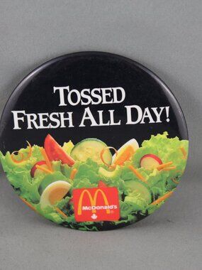 Vintage McDonalds Pin - McSalad Tossed Fresh Everyday - Celluloid Pin
